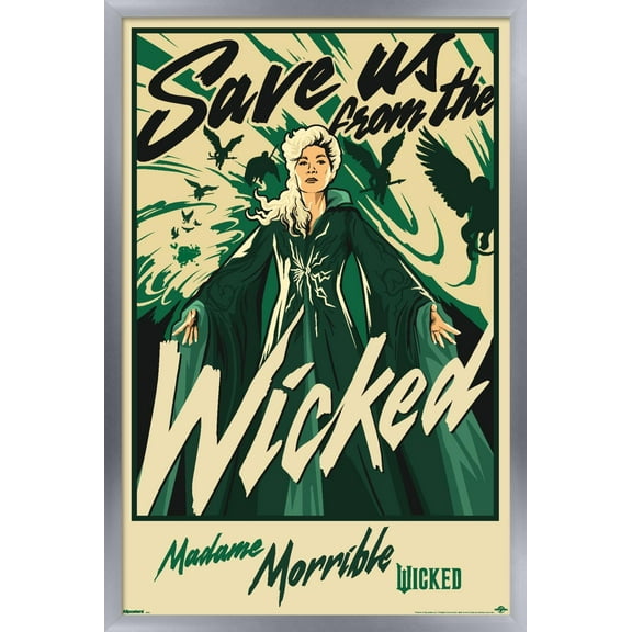 Wicked: For Good (2025) - Save Us From The Wicked Wall Poster, 14.725" x 22.375" Framed