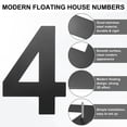 thumbnail image 2 of Uxcell 1-Pack Modern Floating House Numbers for Outside, 8 Inch Stainless Steel Glossy Black Large Address Numbers [Digit 4], 2 of 7