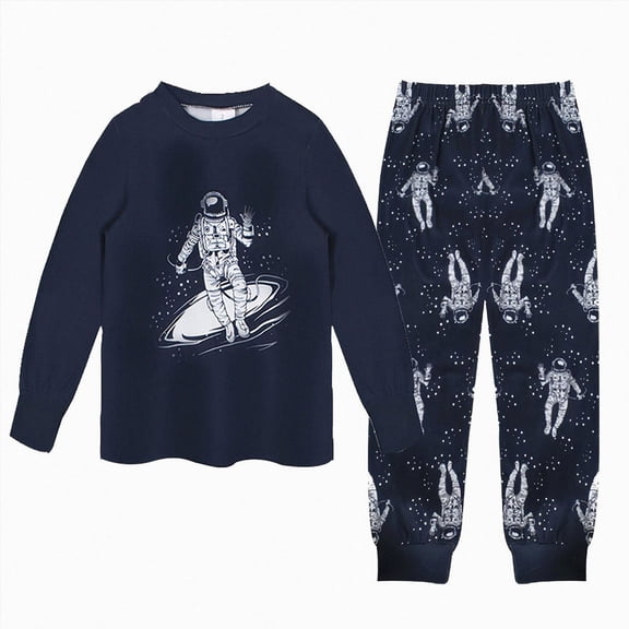 NOLDARES Toddler Baby Boys Pajamas Set Long Sleeve PJs Cotton Cartoon Pattern Pyjamas(M534-Black)