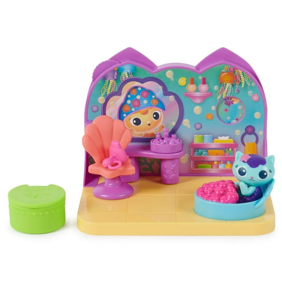 Gabby’s Dollhouse, MerCat’s Spa Room Playset, with MerCat Toy Figure, Surprise Toys and Dollhouse Furniture, Kids Toys for Girls & Boys 3+