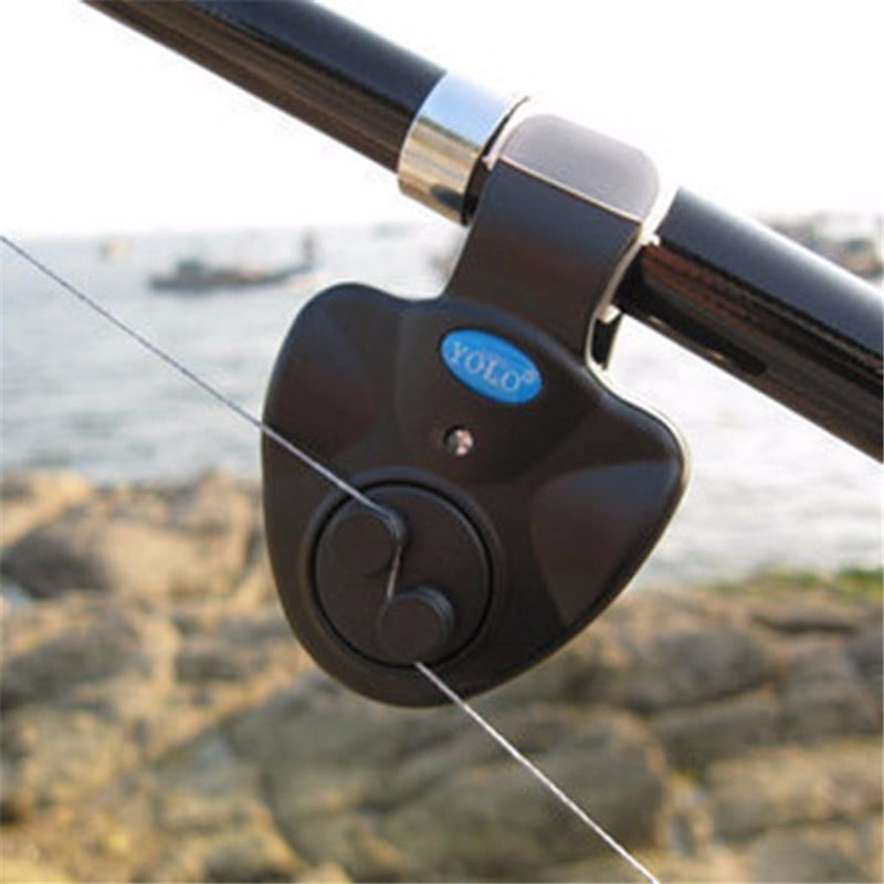 4 x Portable Electronic LED Fish Bite Sound Alarm Bell Clip On Fishing Rod New 