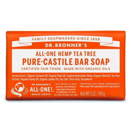 (2 pack) Dr. Bronner's Tea Tree Bar Soap (Best Dr Bronner's Soap For Acne)