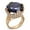 Rose Gold, variant on Women IP Black Stainless Steel Ring with AAA Grade CZ in Amethyst - Size 5