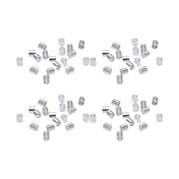 1500 cuentas pequeñas de cobre para engarzar, accesorios para manualidades y bisutería (plata, 1,5 mm)