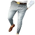 thumbnail image 2 of Lilgiuy Men Casual Fashion Zippered Printed Mid-waisted Trousers With Pockets Pants Slim Skinny Fit Business Pant, 2 of 5