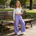 thumbnail image 5 of Fesfesfes Girls Cotton Linen Wide Leg Pants Loose Fit Drawstring Trousers with Pockets, Lightweight Summer Casual Bottoms for School Vacation and Everyday Wear Ages 5-14 Years, 5 of 9