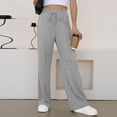 thumbnail image 4 of WTOBBY Women's Fashion Loose-Fit Solid Color Sweatpants with Pocketed Elastic Waist and Drawstring, Comfortable Sporty Pants for Casual Wear,Gray M, 4 of 6