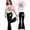 F-6Pink, variant on ZHOGXU Kids Girls Outfit Short Sleeve Round Neck Easter Bunny Print Top And Flare Leg Pants Two Piece Comfortable Stylish Sets For Casual Daily Wear,Black,9-10 Years