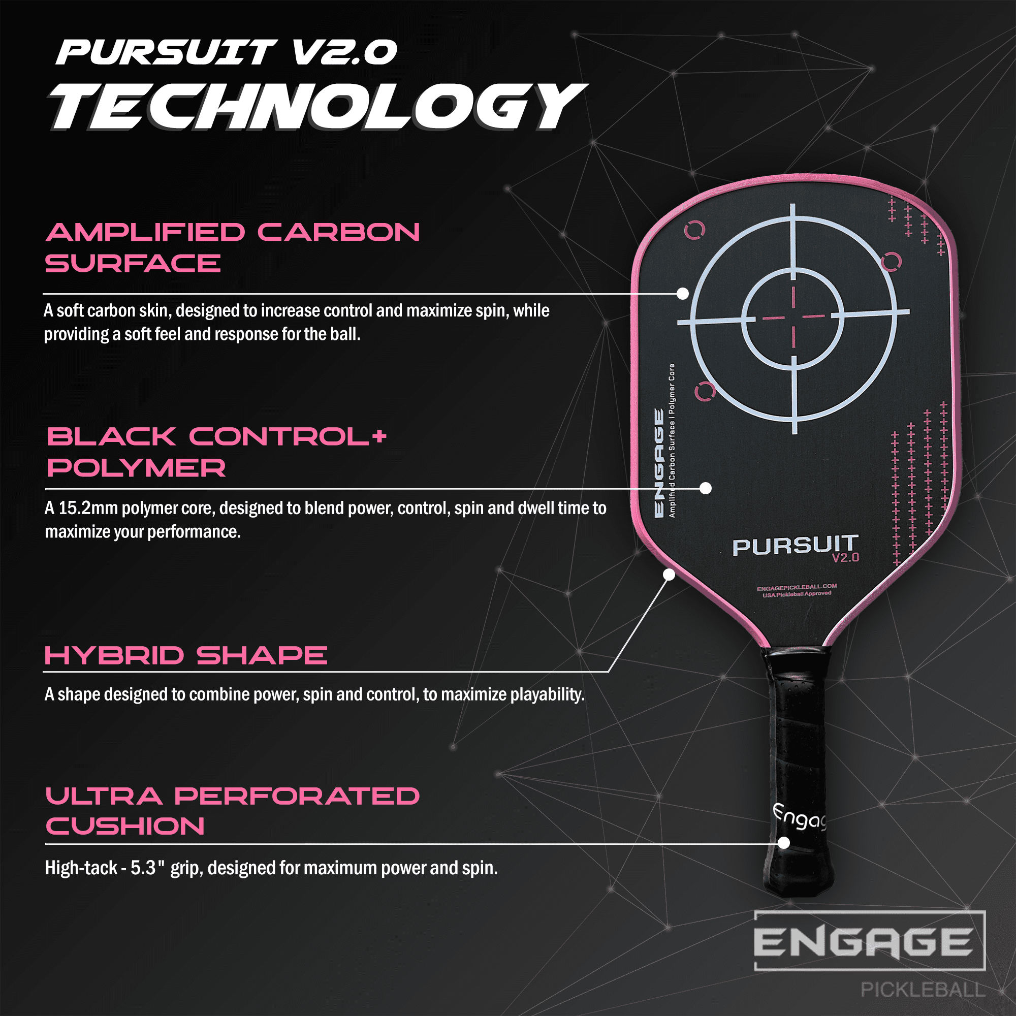 Engage Pursuit V2.0 15.2mm Pickleball Paddle