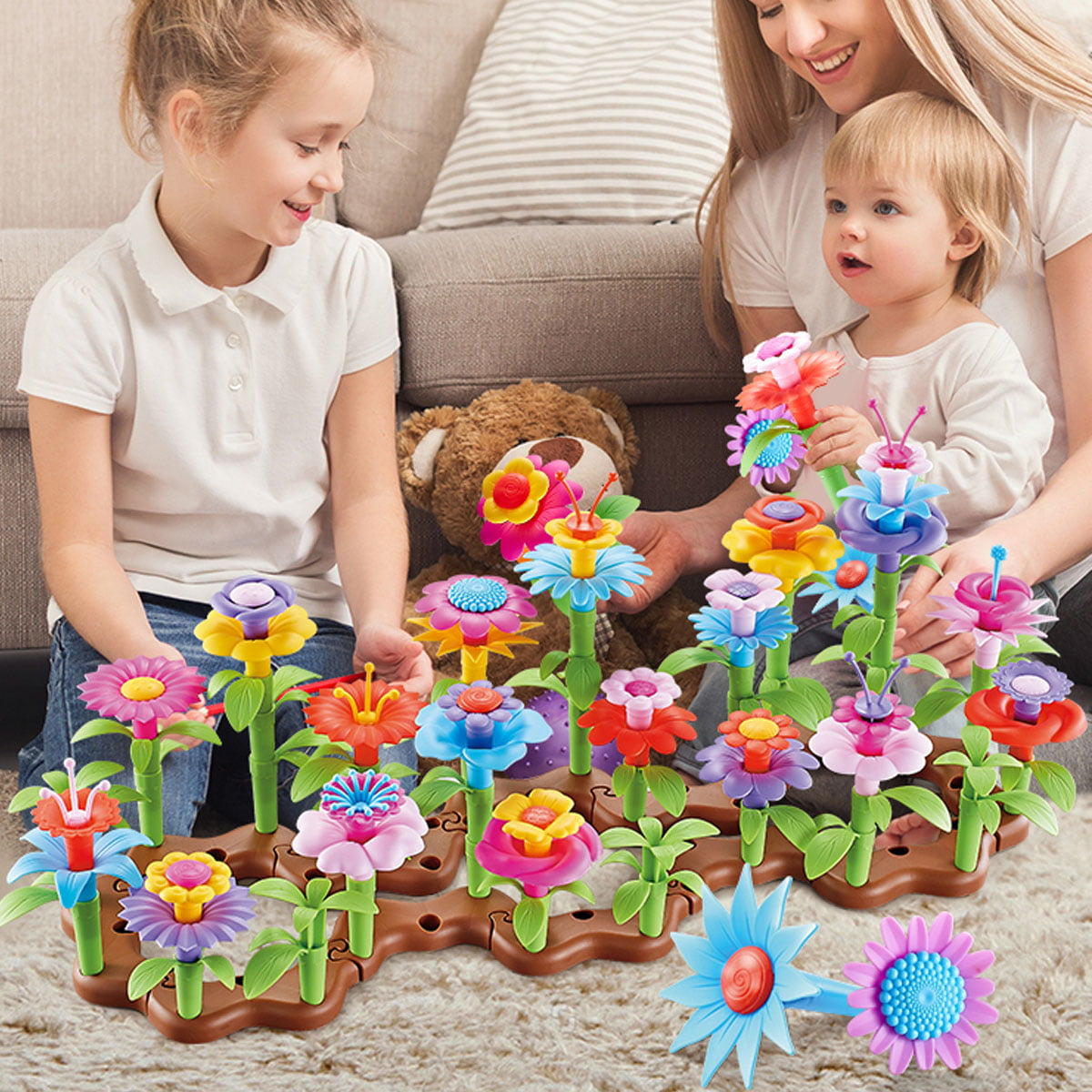 5 171PCS Gardening Pretend Gift for Kids Toy Flower Garden Building Toys for Girls Build a Bouquet Sets for 3 4 6 Year Old Toddler Girls 