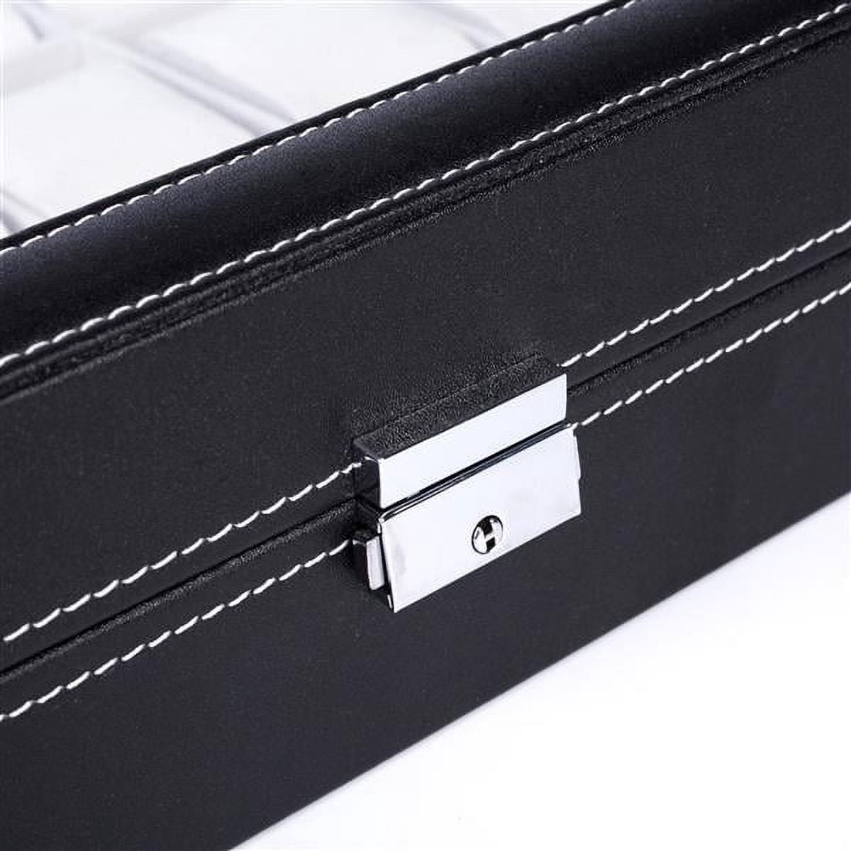 24 Compartments Top-level Opening Style Leather Watch Collection Box Black