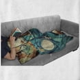 thumbnail image 6 of Spa Soft Flannel Fleece Throw Blanket, Blue Themed White Daisies Scents Towels and Incense Artwork Collage Design, Cozy Plush for Indoor and Outdoor Use, 70" x 90", Blue Brown and White, by Ambesonne, 6 of 6