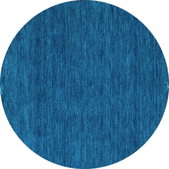 Ahgly Company Indoor Round Abstract Light Blue Contemporary Area Rugs, 3' Round