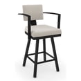 thumbnail image 2 of Home Square 2-Piece 26.25" Faux Leather Swivel Counter Stool Set in Cream/Black, 2 of 4
