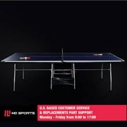 MD Sports Official Size Ping Pong Table Tennis Table, 4 Piece Foldable Design with Net & Accessories, Blue/White