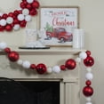 thumbnail image 2 of 6' Red and White Shatterproof Ball Artificial Christmas Garland - Unlit, 2 of 3