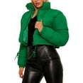 thumbnail image 1 of Gureui Women's Autumn Winter Casual Warm Coat, Solid Color Long Sleeve Stand Collar Zipper with Drawstring Outerwear, 1 of 2