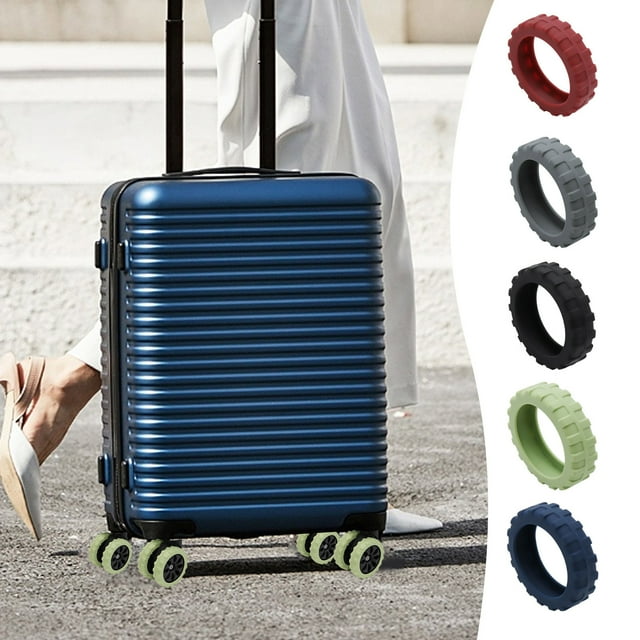 Meitianfacai 1 Pce Housses de Roues de Bagage, Housse de Roulette de Valise Portable en Silicone, Protecteur de Roue de Bagage à Roulettes, Résistant au Bruit, Anti-Usure, Accessoires de Bagage pour la Plupart des Valises à Roulettes (Noir)