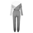 thumbnail image 4 of DailyTrove Women's Long Sleeve Color-Block Tracksuit - Multi-Color, Slim Fit, Spring & Outdoor Activity Wear,Gray, 4 of 5