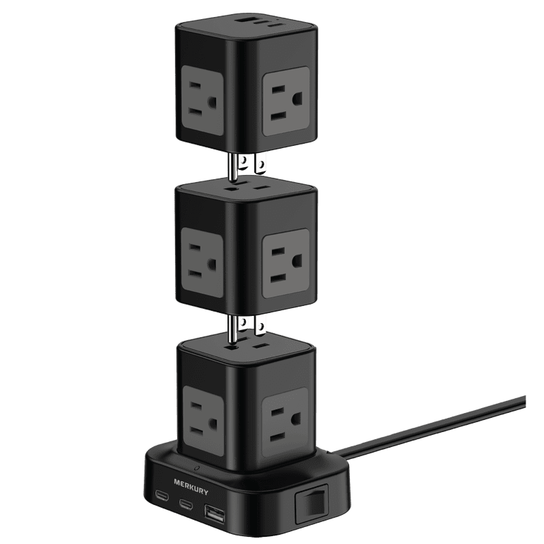 Merkury Innovations Power Tower Surge Protector, 14 AC, 6 USB-A, 4