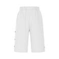 thumbnail image 4 of Ttongbb Women Short Pants Elastic Waist Knee Length Straight Leg Side Button Decor Cropped Pants With Pockets Travel Wear, 4 of 7