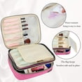 thumbnail image 2 of Organizador de brochas de maquillaje Teamoy, funda de viaje con compartimento, color rosa, 2 of 7