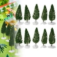 thumbnail image 1 of Mosiee 10Pcs 11Cm Pine Trees Model Green For Scale Railway Layout 15Cm Miniature Sandtable Model Scenery Diy For Home Building Sl-16059, 1 of 9
