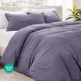 thumbnail image 6 of Bare Home Washed Duvet Cover Set - Ultra-Soft - Premium 1800 Collection - 3 Piece - Queen, Dusty Purple, 6 of 8