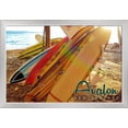 thumbnail image 1 of Avalon, New Jersey - Surfboards on Beach Rack - Lantern Press Photography (24x16 Giclee Art Print, Gallery Framed, Silver Wood), 1 of 1