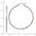 thumbnail image 2 of 14K White Gold Round Tube Hoop Earrings, 2 of 2