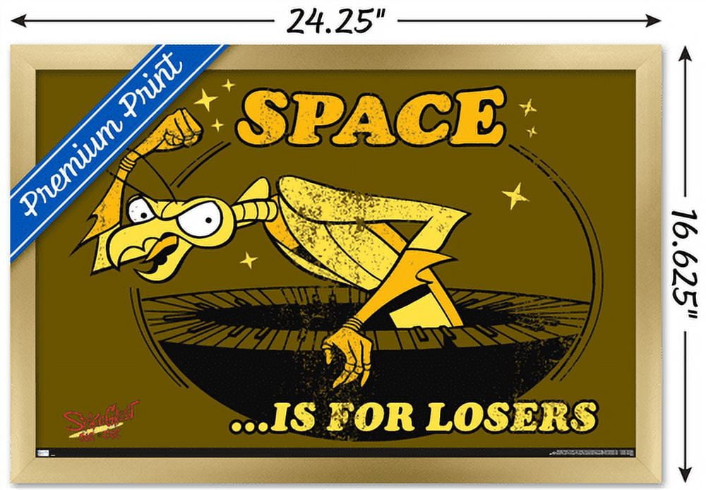 Space Ghost Coast to Coast - Space Is For Losers Wall Poster, 14.725" x 22.375", Framed
