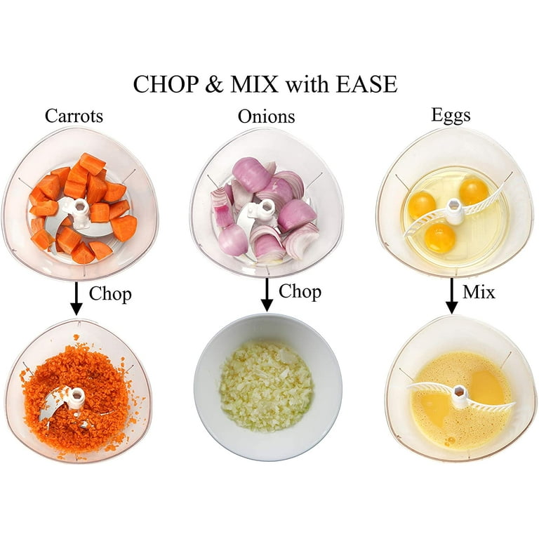 Happyline Express Food Chopper: Large 6.8-Cup, Quick & Powerful Manual  Hand Held Chopper/Mixer to Chop Fruits, Vegetables, Herbs, Onions for  Salsa