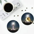 thumbnail image 4 of Honeii Peggy's Cove Lighthouse print Leather Coaster Set of 4, ideal for safeguarding your furniture from drinks spills and effortless cleanup-Round Shape, 4 of 6