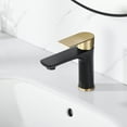 thumbnail image 4 of sumerain Bathroom Faucet Stainless Steel Bathroom Sink Faucet Single Hole Bathroom Faucet Single Handle Black and Gold Vanity Faucet with Water Supply Lines, 4 of 11