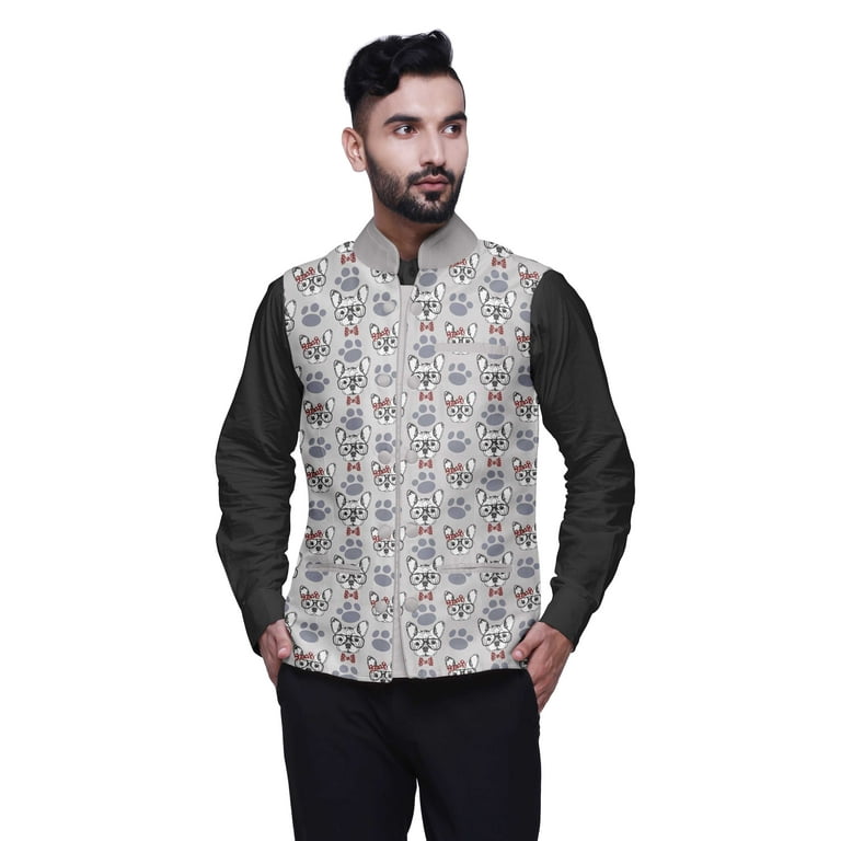 Atasi Marriage Ethnic Coat For Men Printed Nehru Jacket Mens
