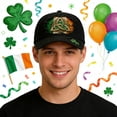 thumbnail image 4 of Unisex Irish Hats for Men - St. Patrick's Shamrock Art Print Baseball Hat, Ireland Baseball Cap, 4 of 6