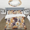 thumbnail image 2 of DESIGN ART Designart "Beige And Purple Cottage Flowers Composition I" Purple Floral bedding covert set with 2 shams King, 2 of 5