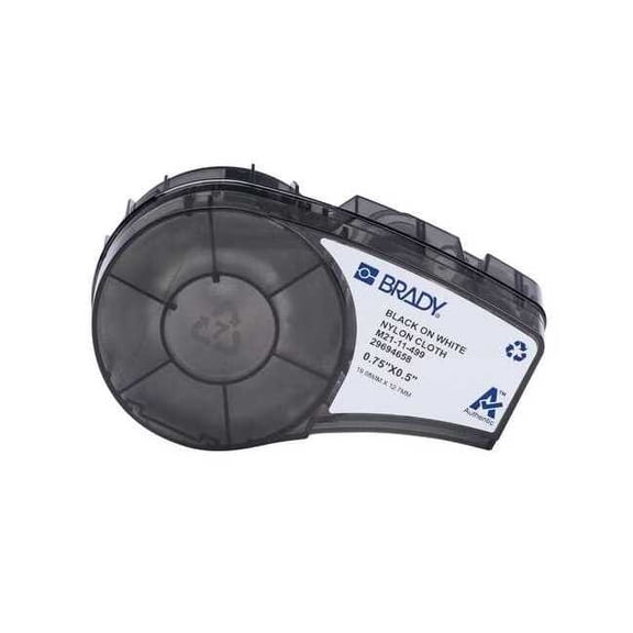 Brady Label/RibbonCartridge,White,Matte,3/4inW M21-11-499