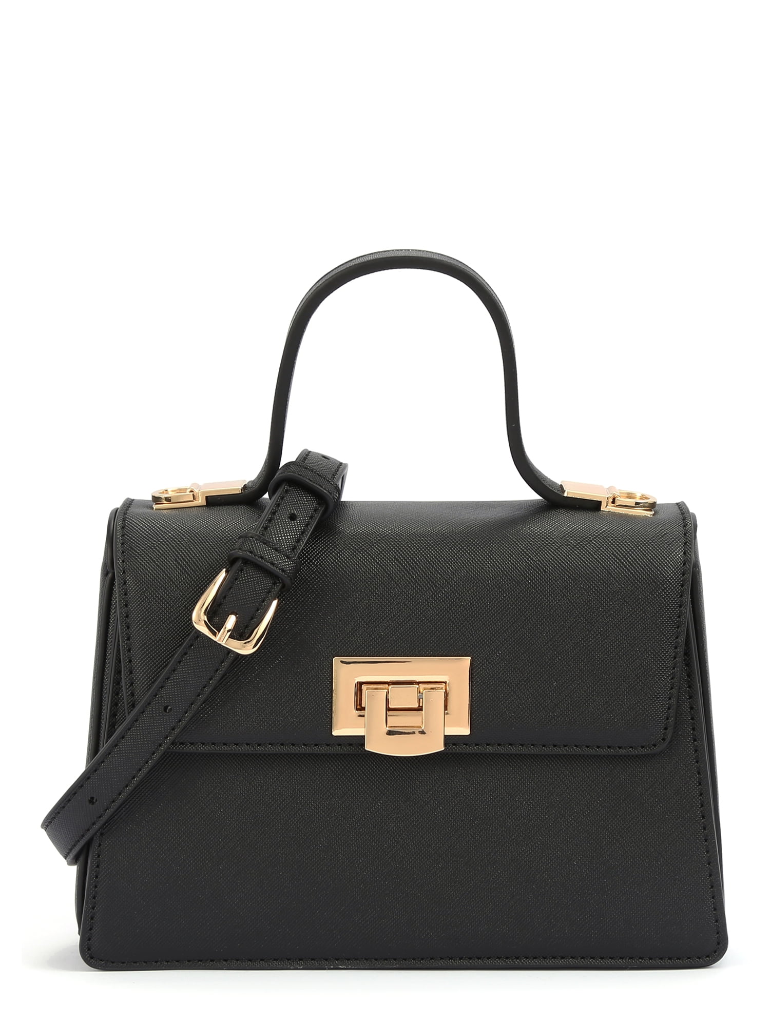BeCool Women's Adult Top Handle Satchel Handbag with Lock Black ...