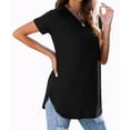 thumbnail image 2 of Fantaslook Short Sleeve T Shirts for Women Crew Neck Side Split Tunic Tops Casual Summer Shirts, 2 of 7