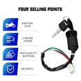 thumbnail image 2 of WINOMO Ignition Lock Cylinder Starter Switch Lock Keys for All Terrain Vehicles Motorcycle Electric Vehicles (Black), 2 of 4
