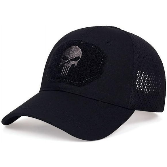 HSHDLDF Skull Mesh Baseball Cap Men Tactical Operator Caps Fitted Outdoor Breath Hats