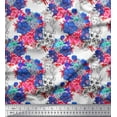 thumbnail image 1 of Soimoi Blue Cotton Duck Fabric Women Face & Floral Printed Fabric 1 Yard 42 Inch Wide, 1 of 1