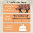 thumbnail image 5 of Noble House Arboris 8-Seat Outdoor Fir Wood Picnic Set, Heavy-Duty Patio Picnic Table with Built-in Benches, Brown, 5 of 8