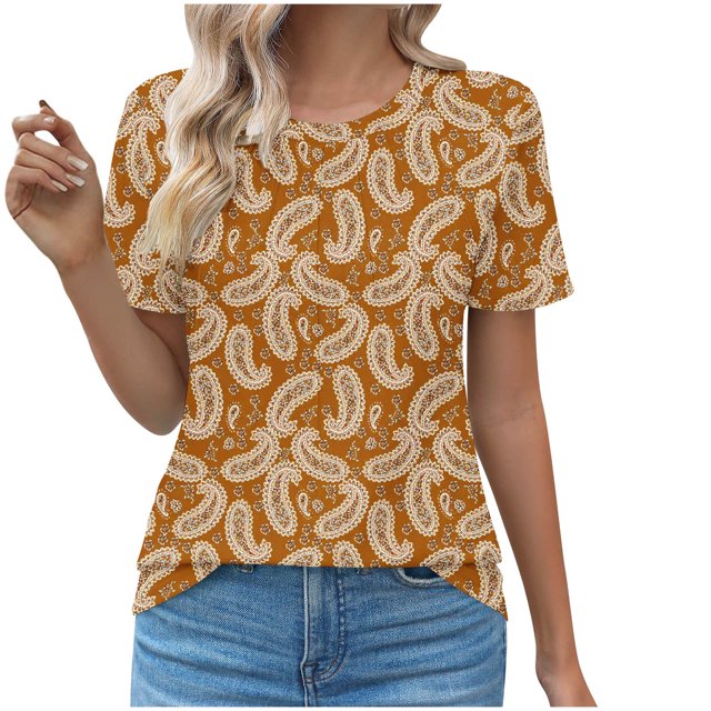Tops Cortos para las Mujeres Cuello en V de Moda Casual Manga Corta Primavera Verano Top, Tops de Baile para las Mujeres