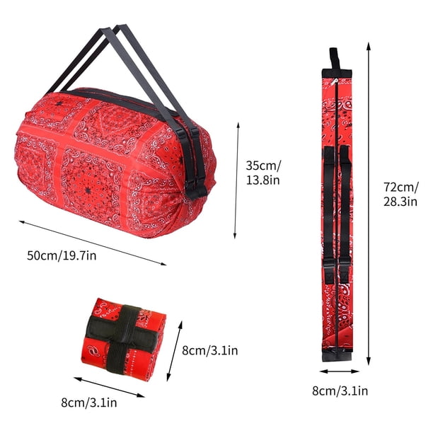 Limtula Grand sac de courses pliable durable et polyvalent avec grand espace de rangement, pochette légère adaptée pour les voyages et les pique-niques, Pastèque bleu clair
