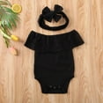 thumbnail image 4 of Sweet Newborn  Baby Girls Lace Clothes Off Shoulder Romper Summer Outfits, 4 of 5