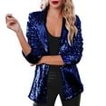 thumbnail image 1 of Kcodviy Manteau à Paillettes Décontracté pour Femmes, Col à Revers, Manches Longues, Veste de Maternité Scintillante, Manteau à Revers Brillant, Manteaux Rave pour Femmes, 1 of 7