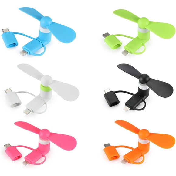Mini ventilador para teléfono celular A Plus 3 en 1 compatible con iPhone/Android