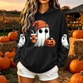 thumbnail image 2 of Falkdiz Womens Halloween Sweatshirts Winter Hooded Pullover Casual Graphic Long Sleeve Outdoor Cute Pocket Hoodies for Women, 2 of 7